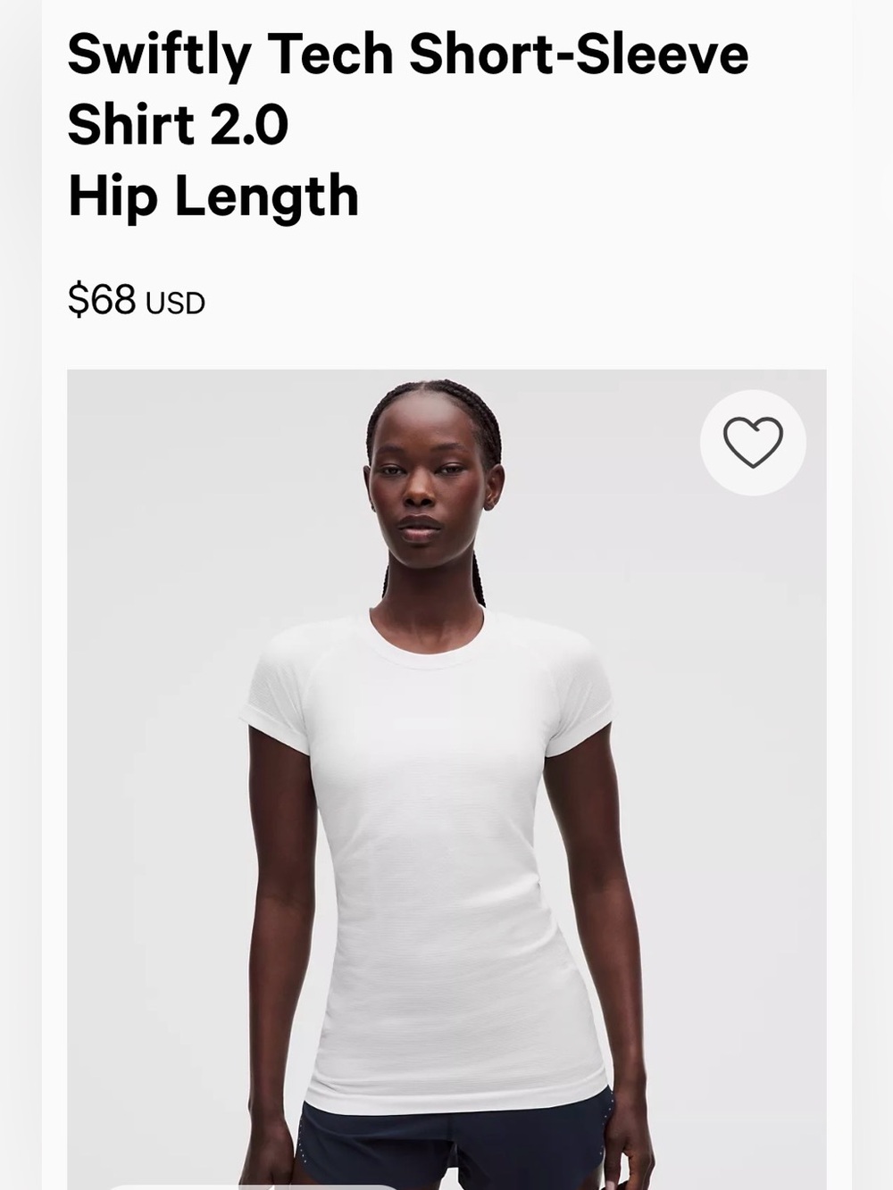 lululemon athletica White Swiftly Tech Short-Sleeve Tee